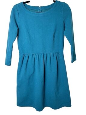 LOFT size 4 Teal Three-Quarter Sleeve Fit & Flare Dress